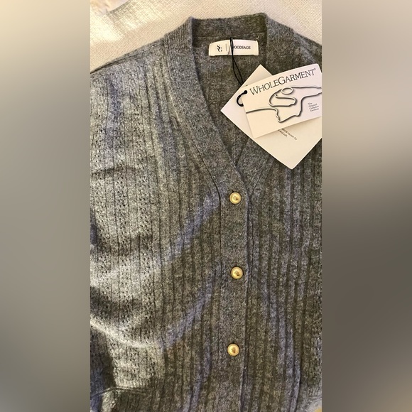 Korea Woodsage Grey Merino Wool Cardigan Sweater - Picture 4 of 5